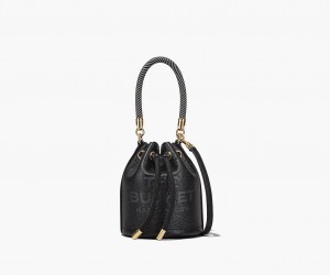 Marc Jacobs The Leather Mini Bucket Black | USA_MJ79557