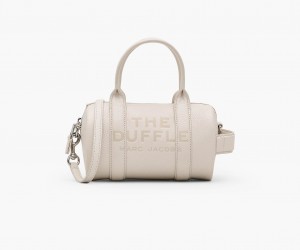 Marc Jacobs The Leather Mini Duffle Silver | USA_MJ86334