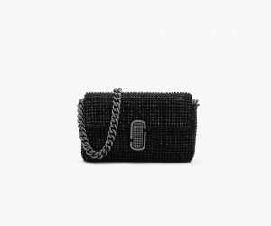 Marc Jacobs The Rhinestone J Marc Mini Shoulder Black | USA_MJ72750