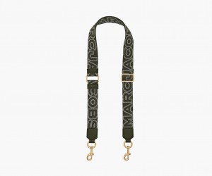 Marc Jacobs The Thin Outline Logo Webbing Green | USA_MJ76827