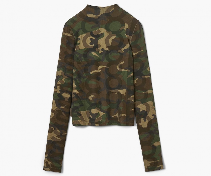 Marc Jacobs Camo Sheer Long Sleeve Camo Multicolor | USA_MJ45309