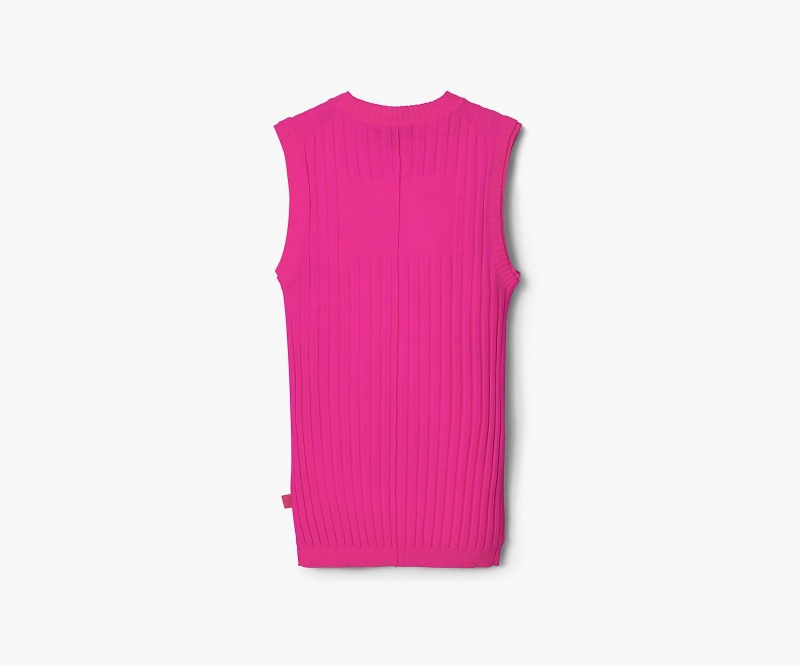 Marc Jacobs Fine Ribbed Merino Tank Pink | USA_MJ15339