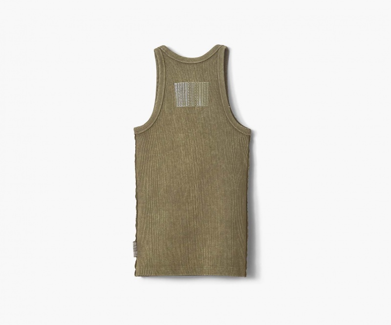 Marc Jacobs Grunge Rib Tank Green | USA_MJ48324