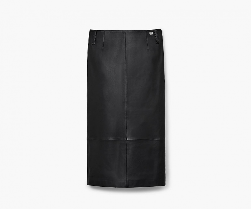 Marc Jacobs Leather Slim Skirt Black | USA_MJ25701