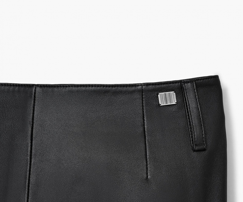 Marc Jacobs Leather Slim Skirt Black | USA_MJ25701