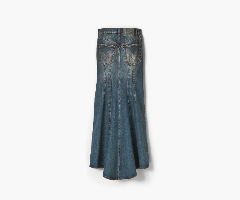 Marc Jacobs Long Fluted Skirt Indigo | USA_MJ37113