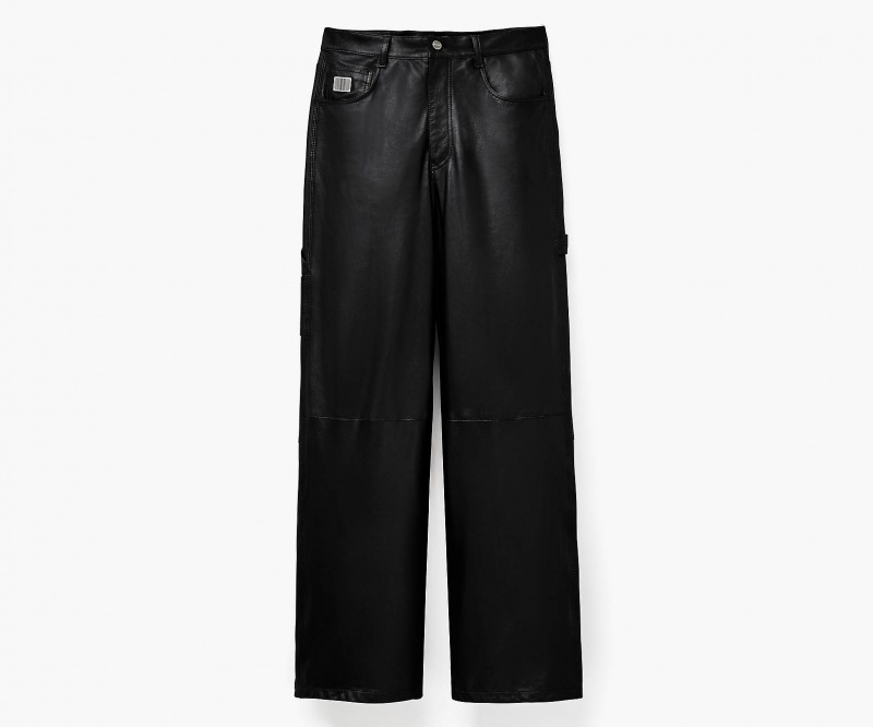 Marc Jacobs Oversized Leather Pant Black | USA_MJ40343