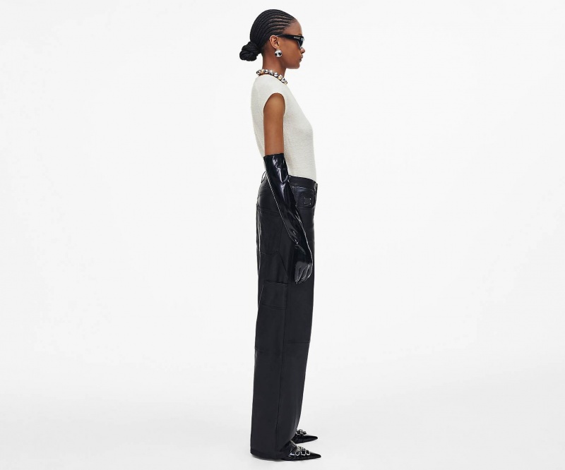 Marc Jacobs Oversized Leather Pant Black | USA_MJ40343