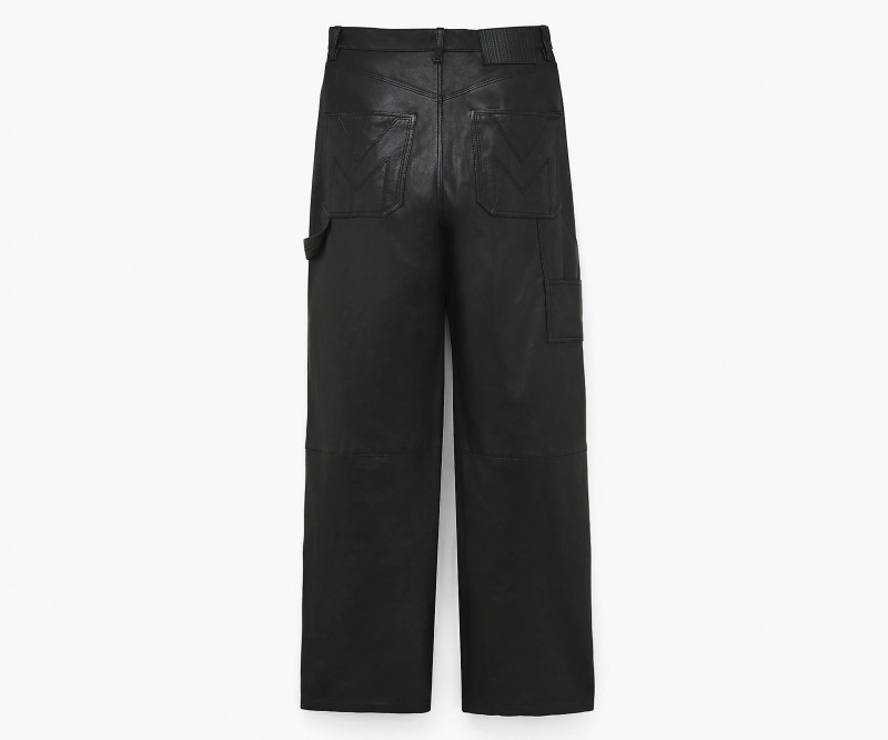 Marc Jacobs Oversized Leather Pant Black | USA_MJ40343