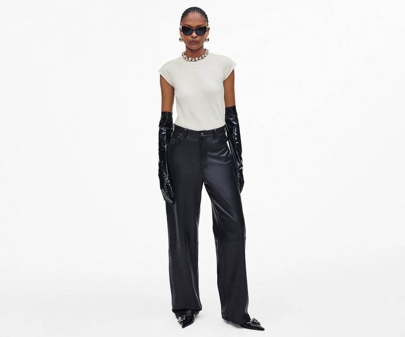 Marc Jacobs Oversized Leather Pant Black | USA_MJ40343