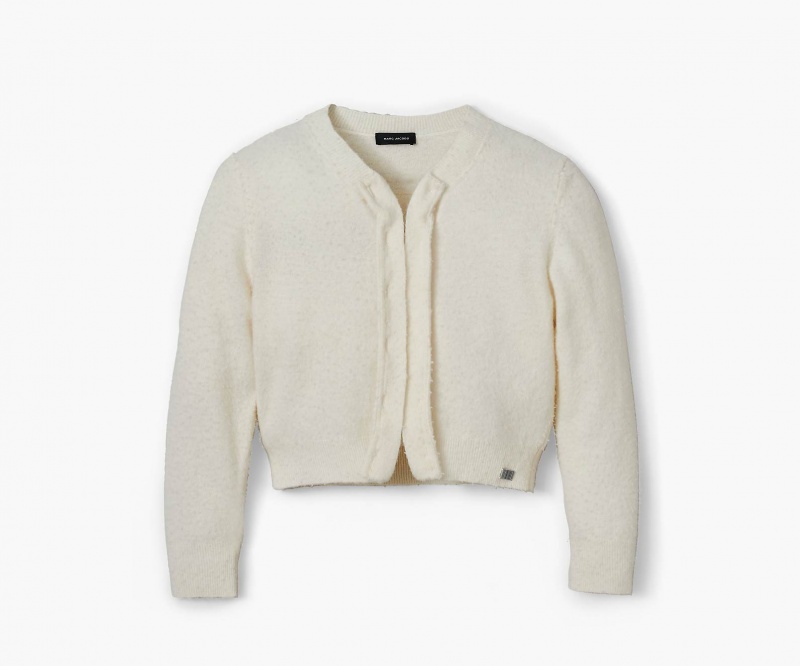 Marc Jacobs Pilled Hook and Eye Cardigan Cream | USA_MJ81537