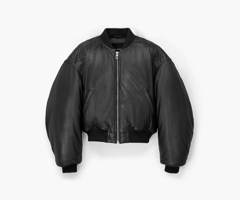 Marc Jacobs Puffy Leather Bomber Black | USA_MJ32909