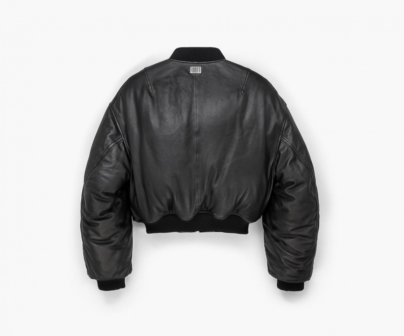 Marc Jacobs Puffy Leather Bomber Black | USA_MJ32909