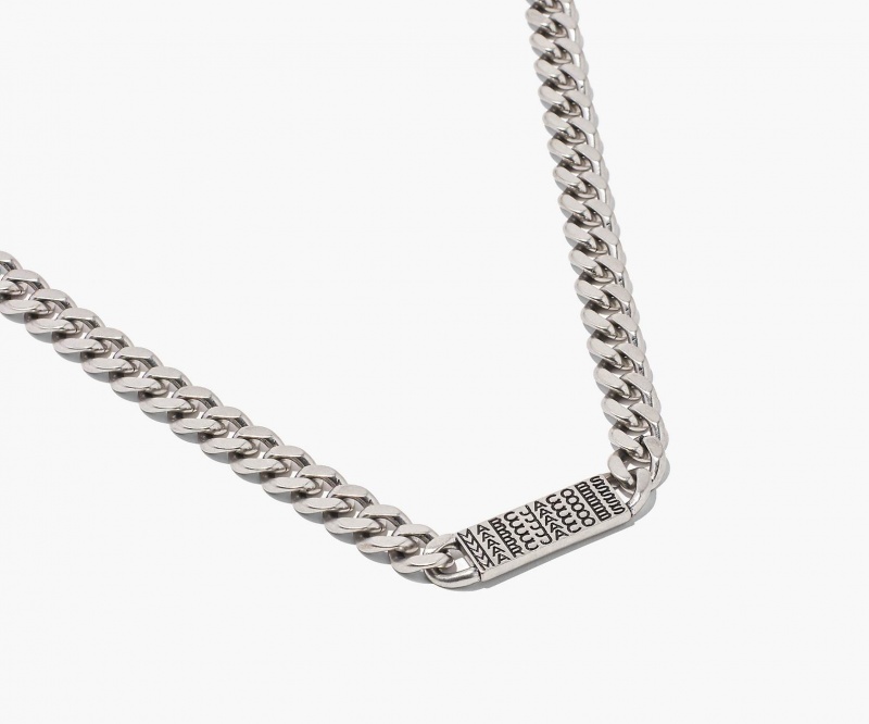 Marc Jacobs The Barcode Monogram ID Chain Silver | USA_MJ86015