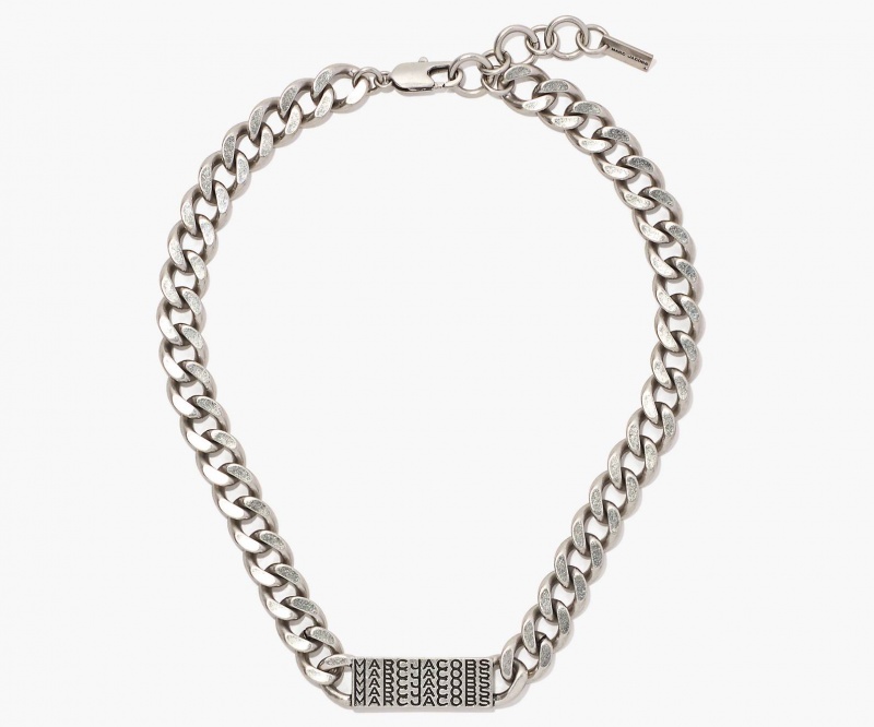 Marc Jacobs The Barcode Monogram ID Chain Silver | USA_MJ86015