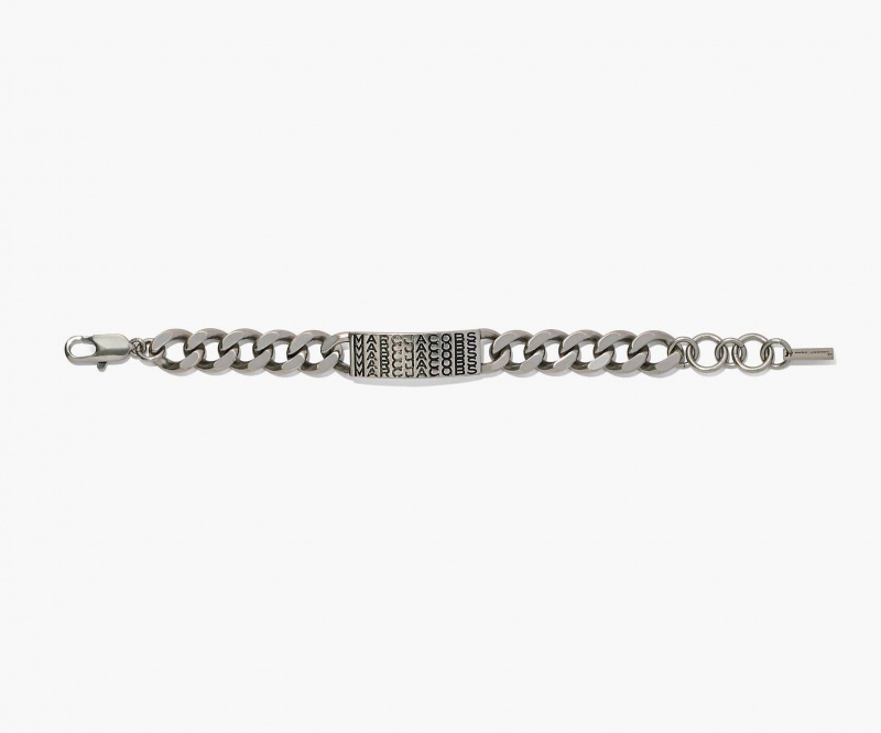 Marc Jacobs The Barcode Monogram ID Chain Silver | USA_MJ71035