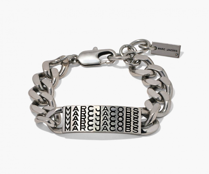 Marc Jacobs The Barcode Monogram ID Chain Silver | USA_MJ71035