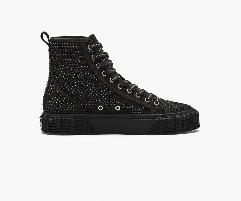 Marc Jacobs The Crystal Canvas High Top Black | USA_MJ83907