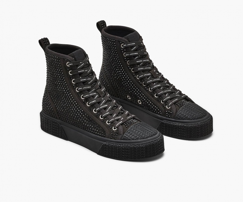 Marc Jacobs The Crystal Canvas High Top Black | USA_MJ83907