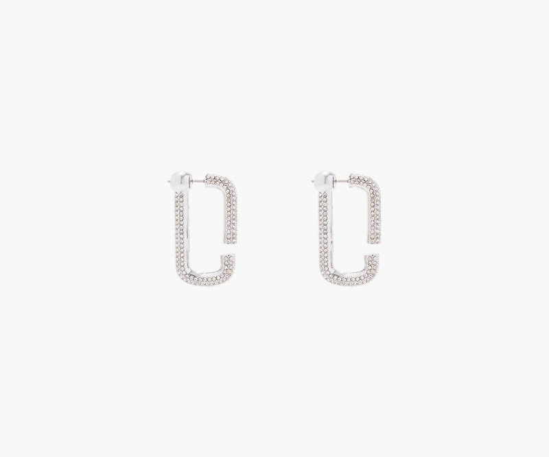 Marc Jacobs The J Marc Crystal Hoops Silver | USA_MJ47071