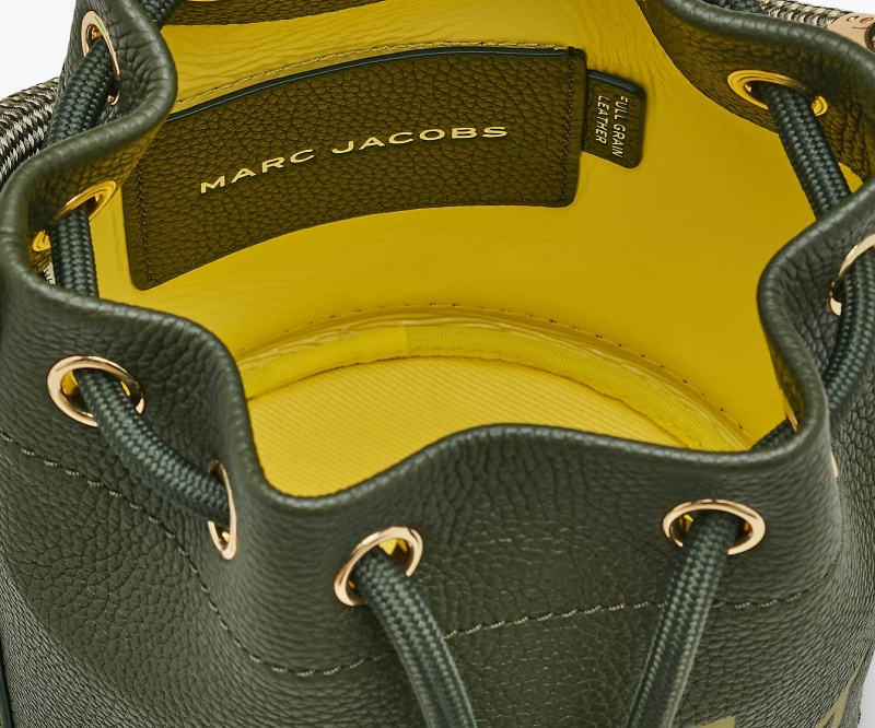 Marc Jacobs The Leather Bucket Green Yellow | USA_MJ20309