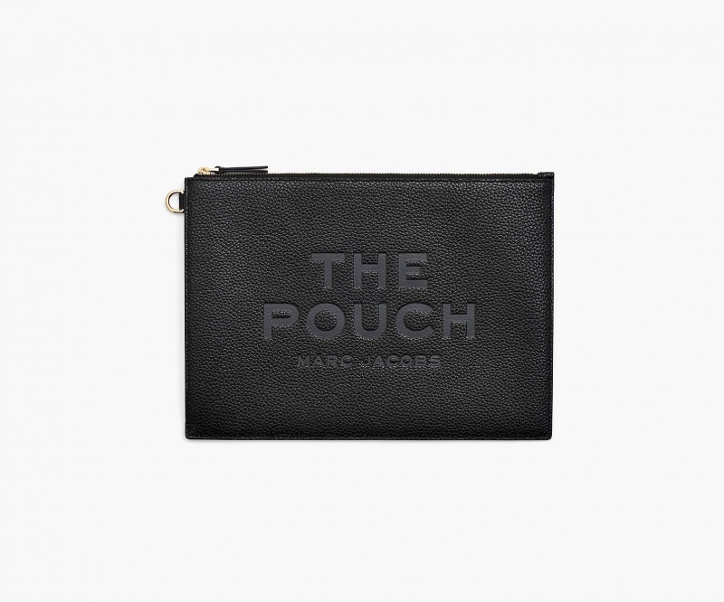 Marc Jacobs The Leather Large Pouch Black | USA_MJ36502