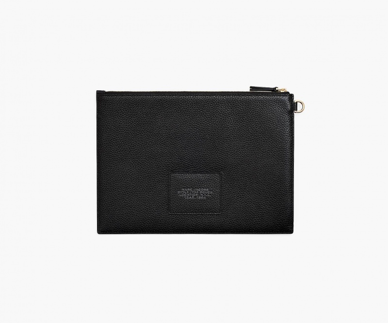 Marc Jacobs The Leather Large Pouch Black | USA_MJ36502