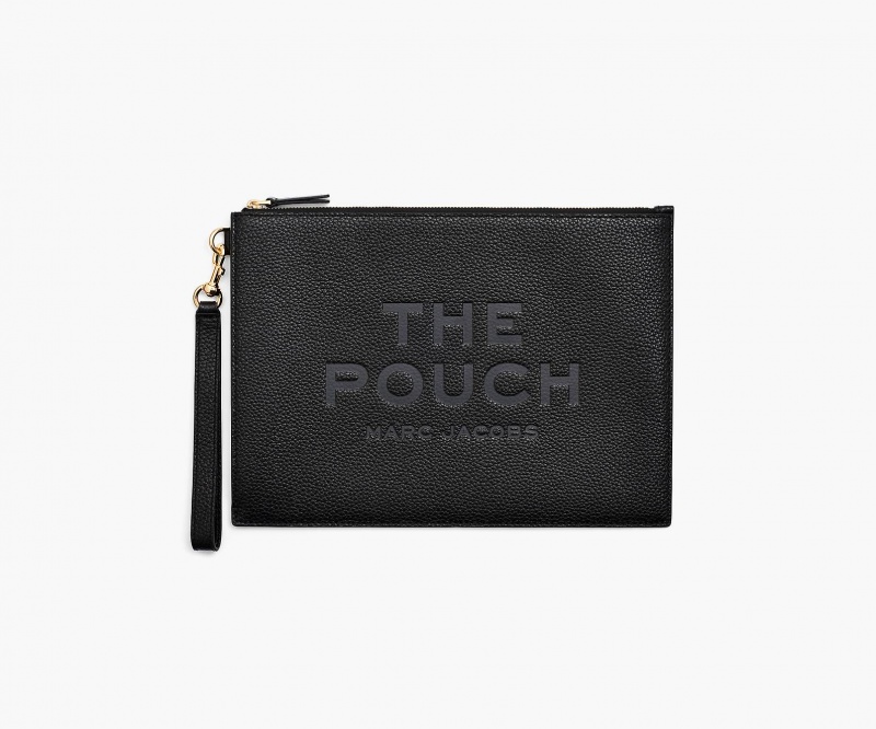 Marc Jacobs The Leather Large Pouch Black | USA_MJ36502