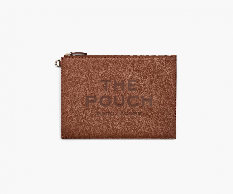 Marc Jacobs The Leather Large Pouch Brown | USA_MJ57966