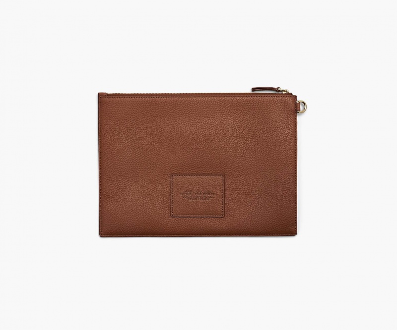 Marc Jacobs The Leather Large Pouch Brown | USA_MJ57966