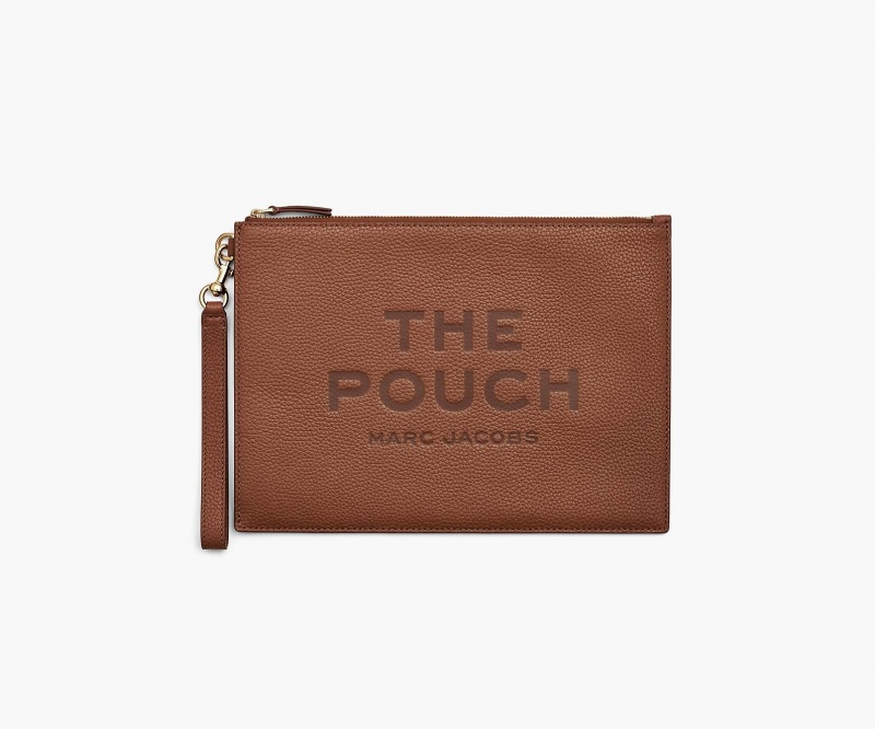 Marc Jacobs The Leather Large Pouch Brown | USA_MJ57966