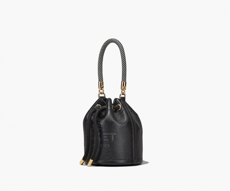 Marc Jacobs The Leather Mini Bucket Black | USA_MJ75932