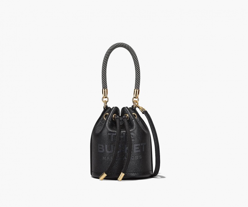 Marc Jacobs The Leather Mini Bucket Black | USA_MJ75932