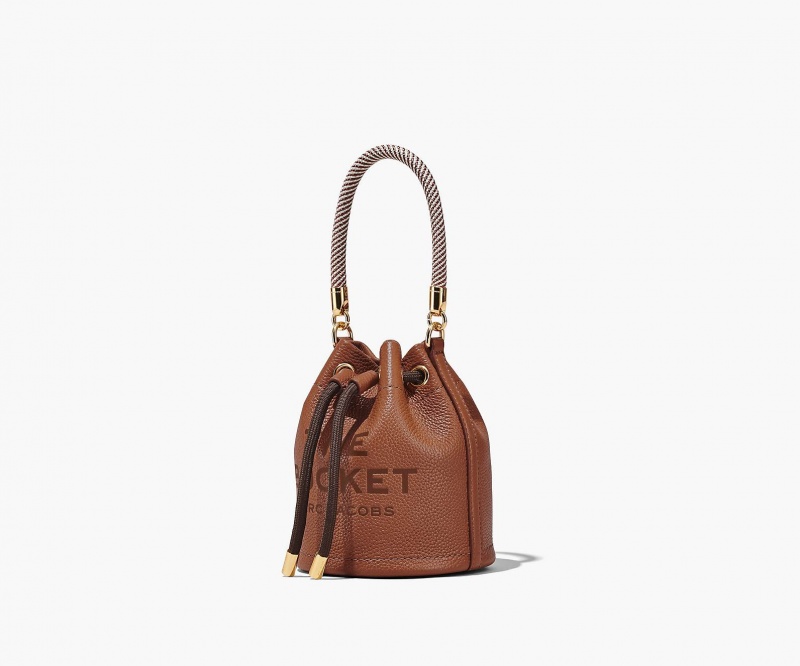 Marc Jacobs The Leather Mini Bucket Brown | USA_MJ75420