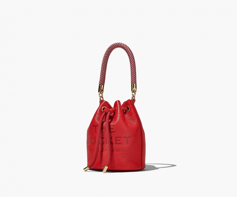 Marc Jacobs The Leather Mini Bucket Red | USA_MJ63851