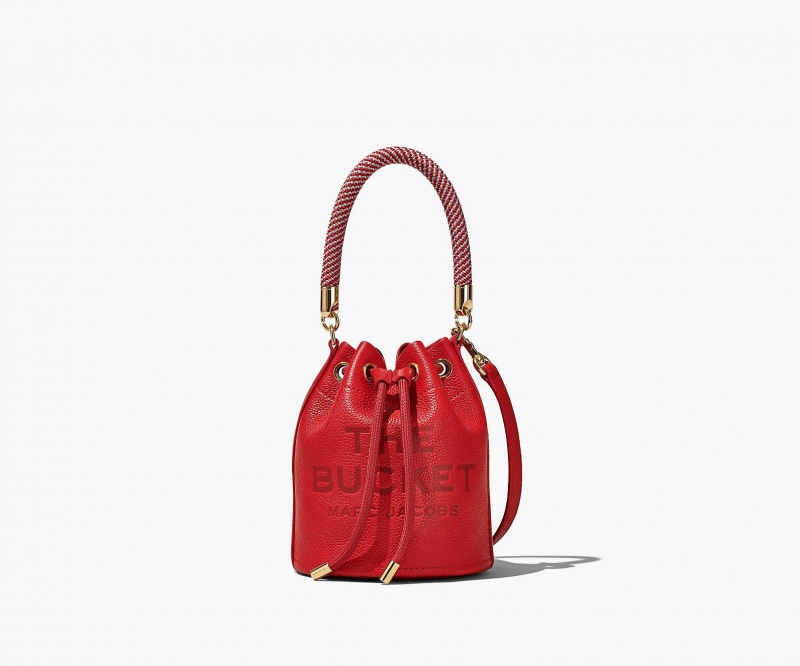 Marc Jacobs The Leather Mini Bucket Red | USA_MJ63851