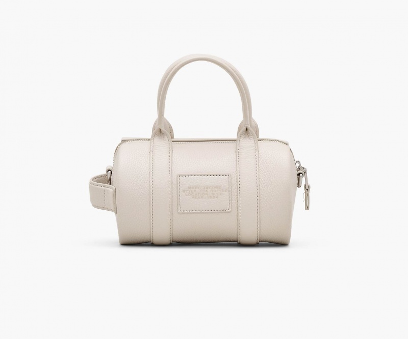 Marc Jacobs The Leather Mini Duffle Silver | USA_MJ40915