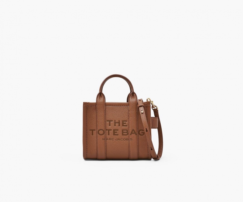 Marc Jacobs The Leather Mini Tote Brown | USA_MJ32388