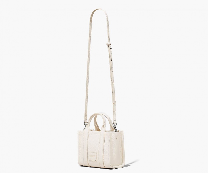 Marc Jacobs The Leather Mini Tote Silver | USA_MJ85873