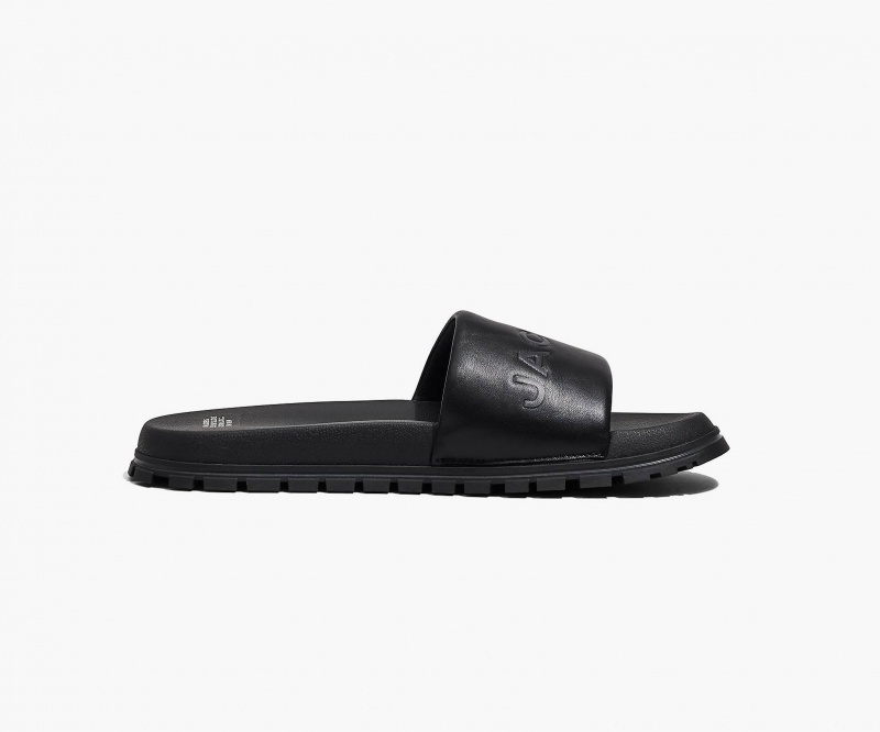 Marc Jacobs The Leather Slide Black | USA_MJ71961