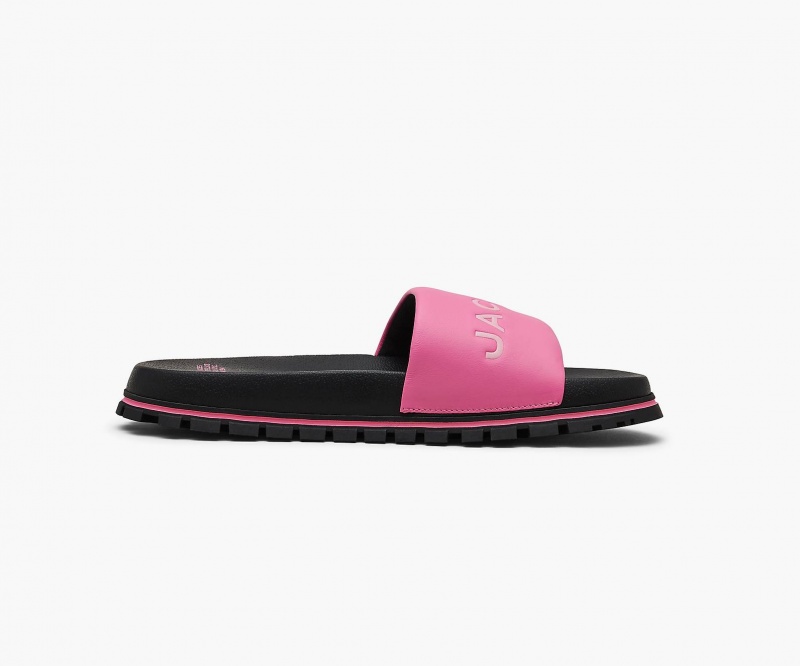 Marc Jacobs The Leather Slide Pink | USA_MJ30537