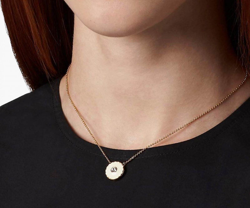 Marc Jacobs The Medallion Pendant Cream / Gold | USA_MJ59798