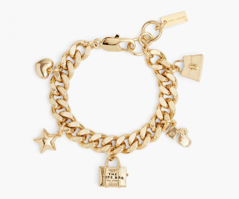 Marc Jacobs The Mini Icon Charm Light Gold | USA_MJ98521