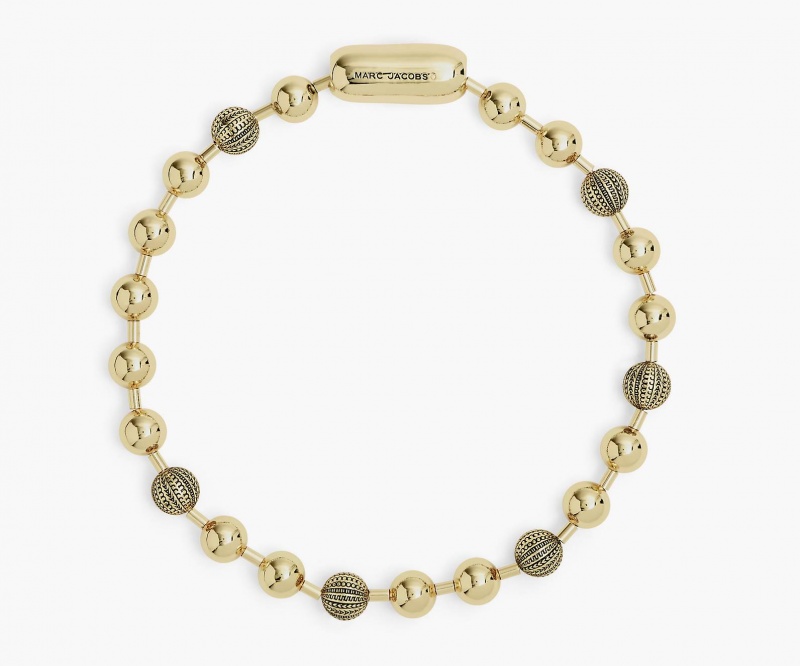 Marc Jacobs The Monogram Ball Chain Light Gold | USA_MJ66195