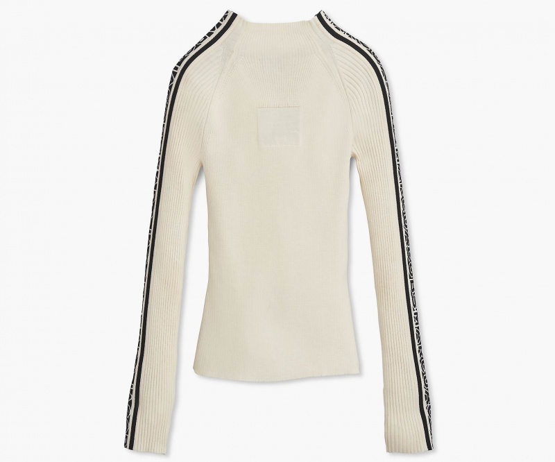 Marc Jacobs The Raglan Logo Mockneck White / Black | USA_MJ78987