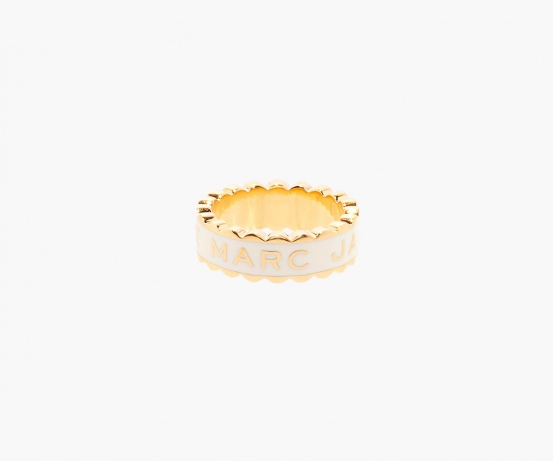 Marc Jacobs The Scallop Medallion Cream / Gold | USA_MJ10822