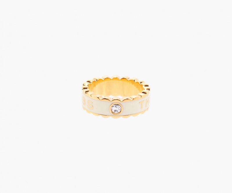 Marc Jacobs The Scallop Medallion Cream / Gold | USA_MJ10822