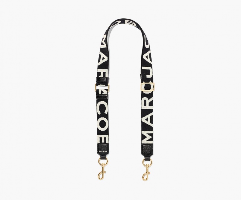 Marc Jacobs The Thin Logo Webbing Black / White | USA_MJ76490