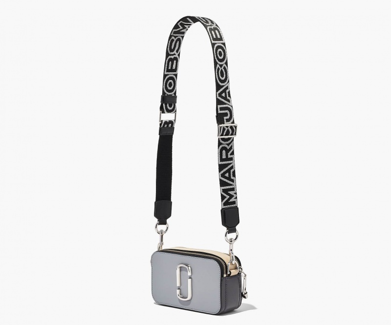 Marc Jacobs The Thin Outline Logo Webbing Black / Silver | USA_MJ61719