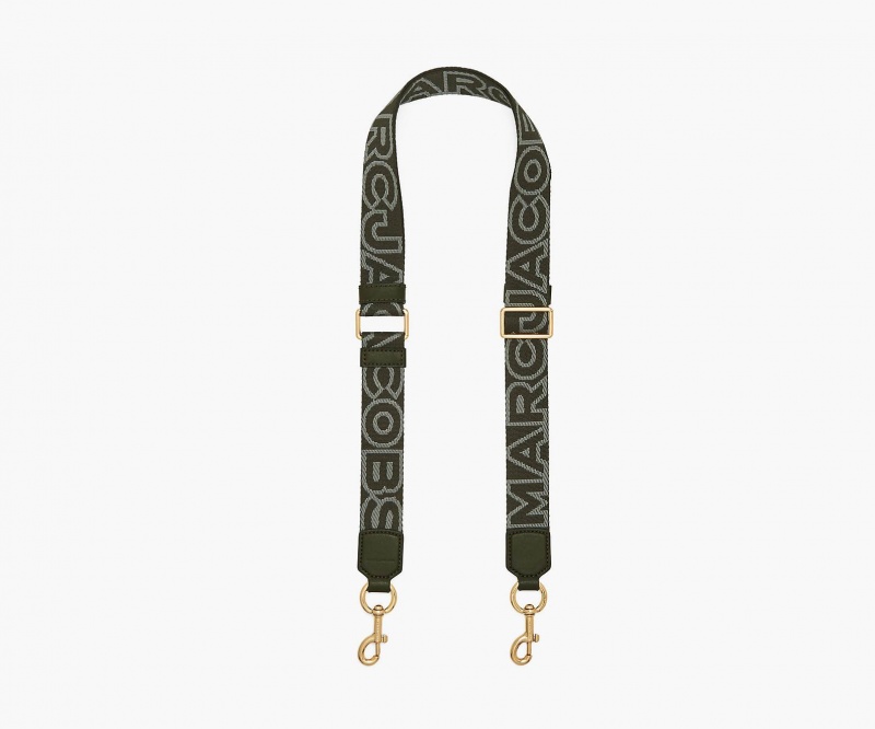 Marc Jacobs The Thin Outline Logo Webbing Green | USA_MJ76827